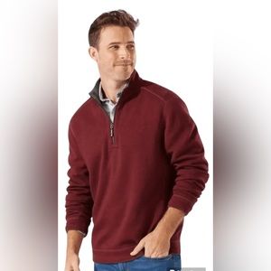 Tommy Bahama Flipshore Half Zip Reversible Sweater Black Cherry Hther 3X…